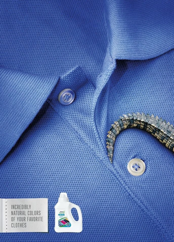 Laundry & Dry Cleaning creative ad: Sequin stain on polo, subtle detail
