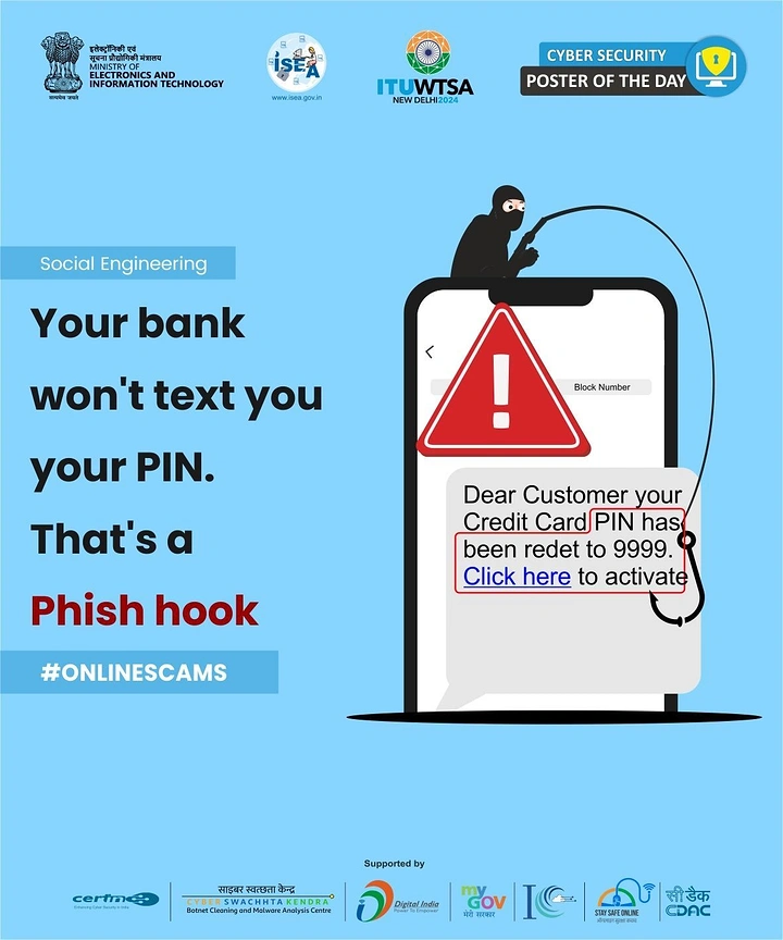 Cybersecurity Companies creative ad: Phishing pun paired with clear phone warning