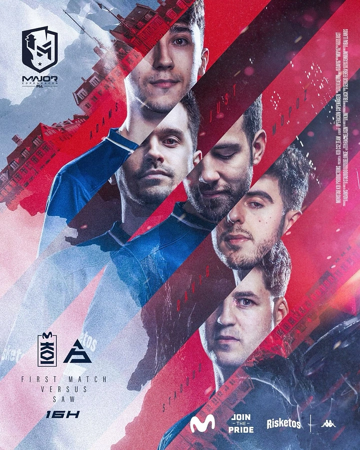 Gaming & Esports creative ad: Players sliced into diagonal flag stripes