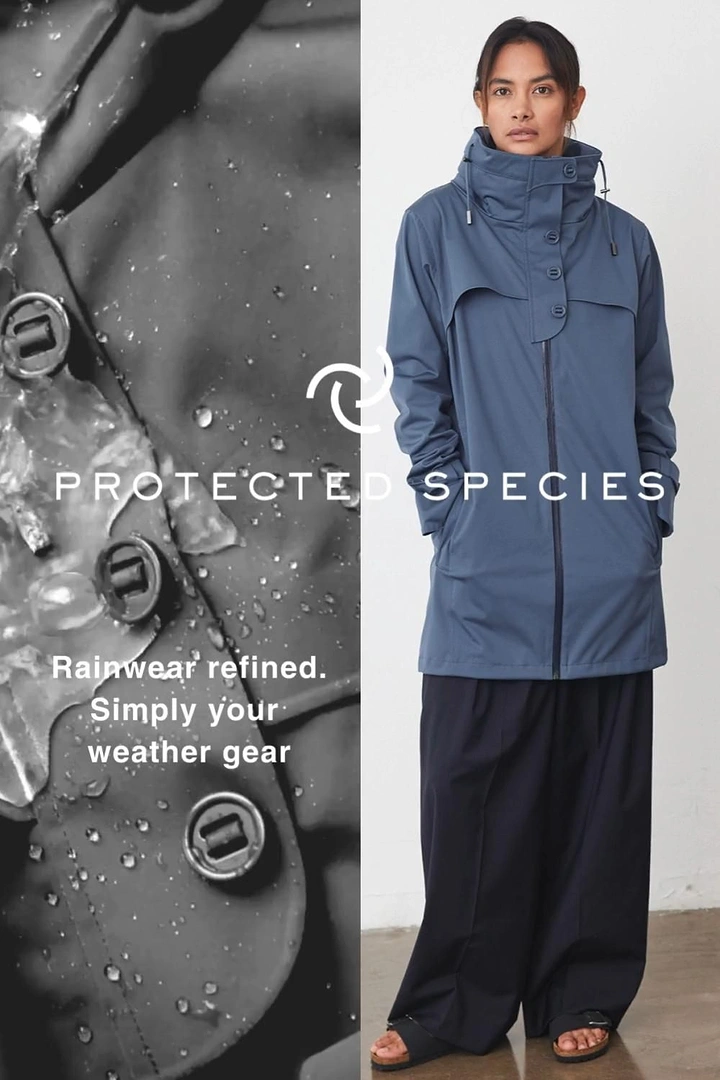 Waterproofing creative ad: Protected species concept reframes rainwear
