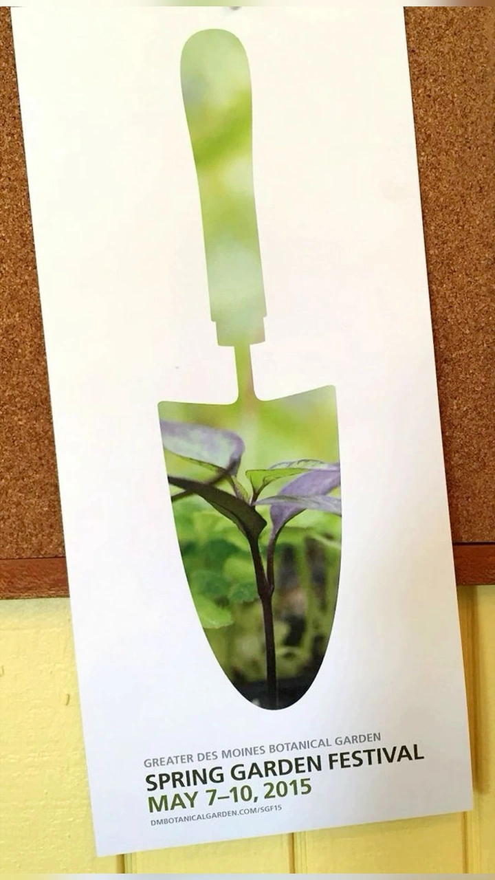 Landscaping & Gardening creative ad: Trowel cutout revealing seedling, garden festival
