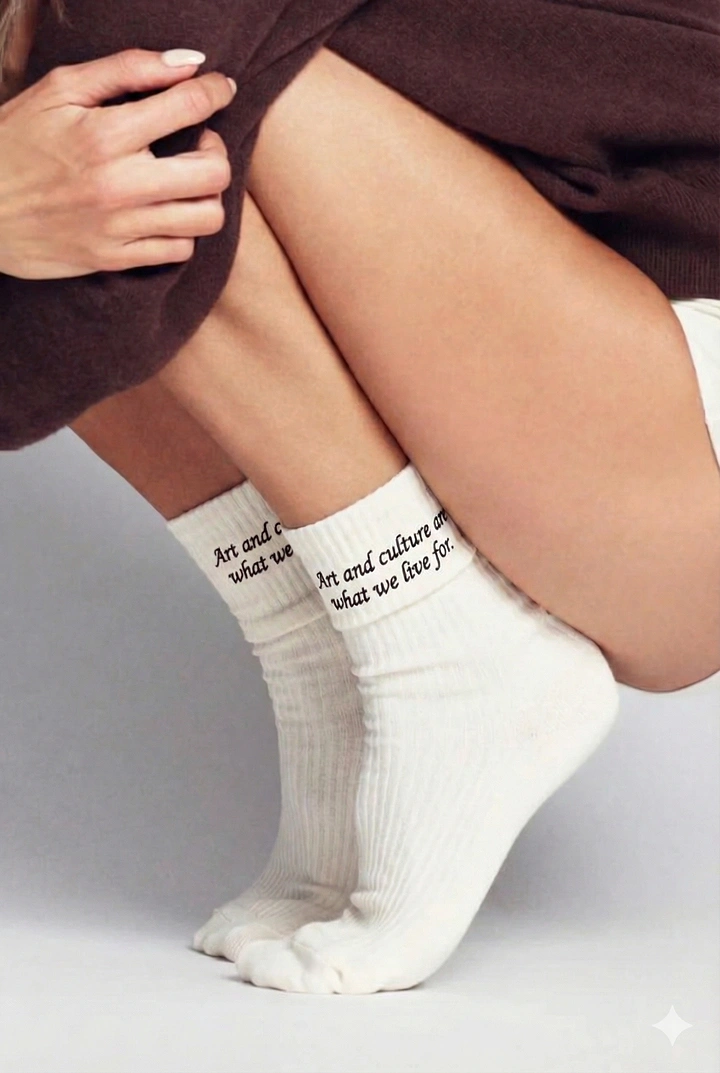 Socks Brands creative ad: Witty copy with styled sock portrait