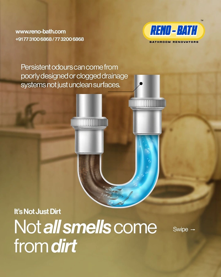 Plumbers creative ad: U-trap hero with 'not all smells' copy