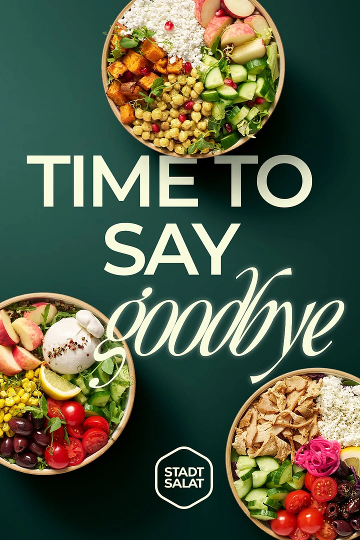 Salad Bars & Healthy Restaurants creative ad: Goodbye message gives salad campaign personality