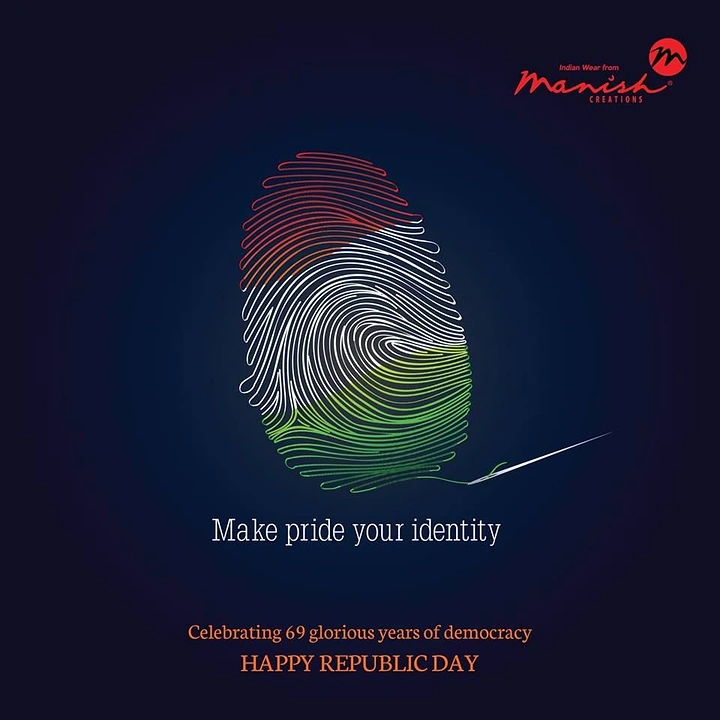 Republic Day creative ad: Tricolour fingerprint stitched from a needle's thread