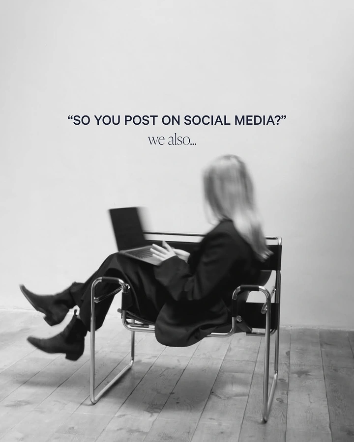 Agency creative ad: Witty minimal copy, monochrome editorial photo