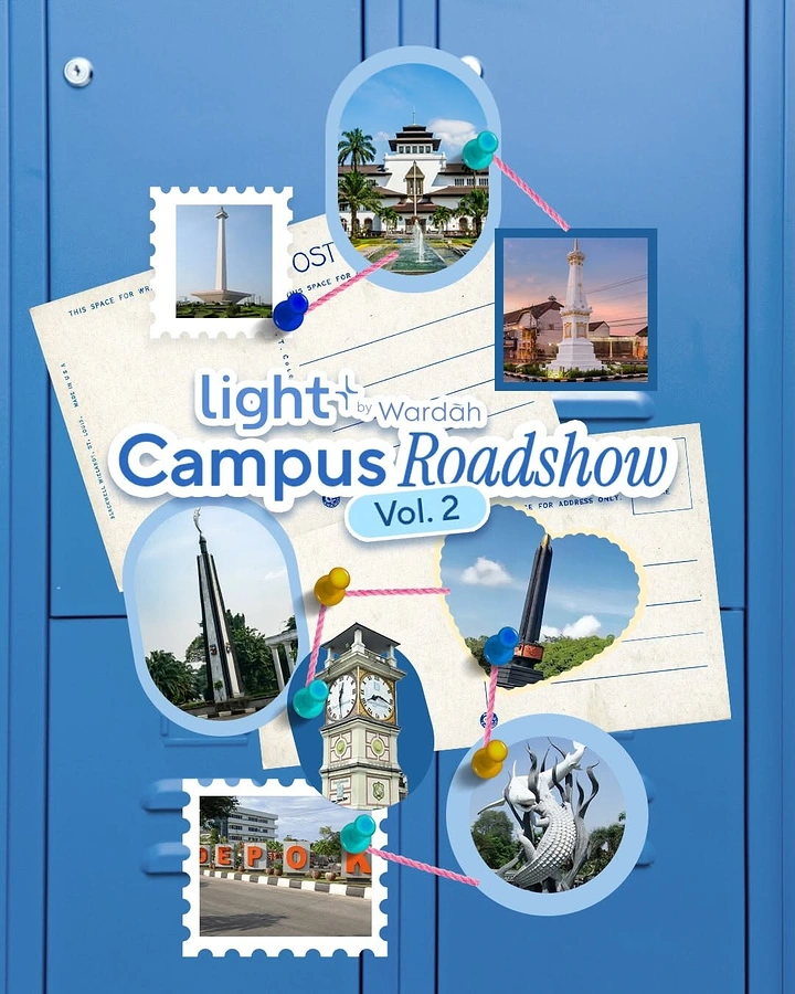 Universities & Colleges creative ad: Roadshow becomes a travel-stamp journey