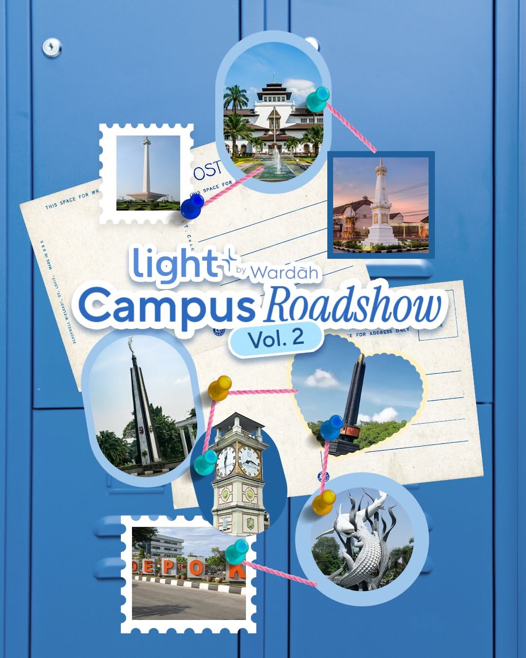 Instagram post: Roadshow becomes a travel-stamp journey, slide 1