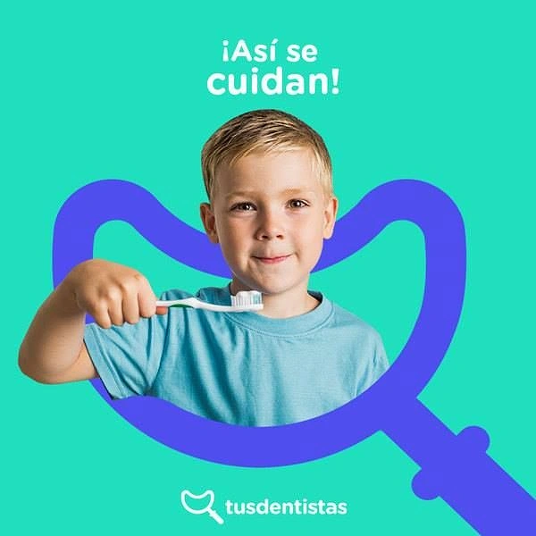 Pediatricians & Children's Clinics creative ad: Oversized tooth graphic frames brushing message