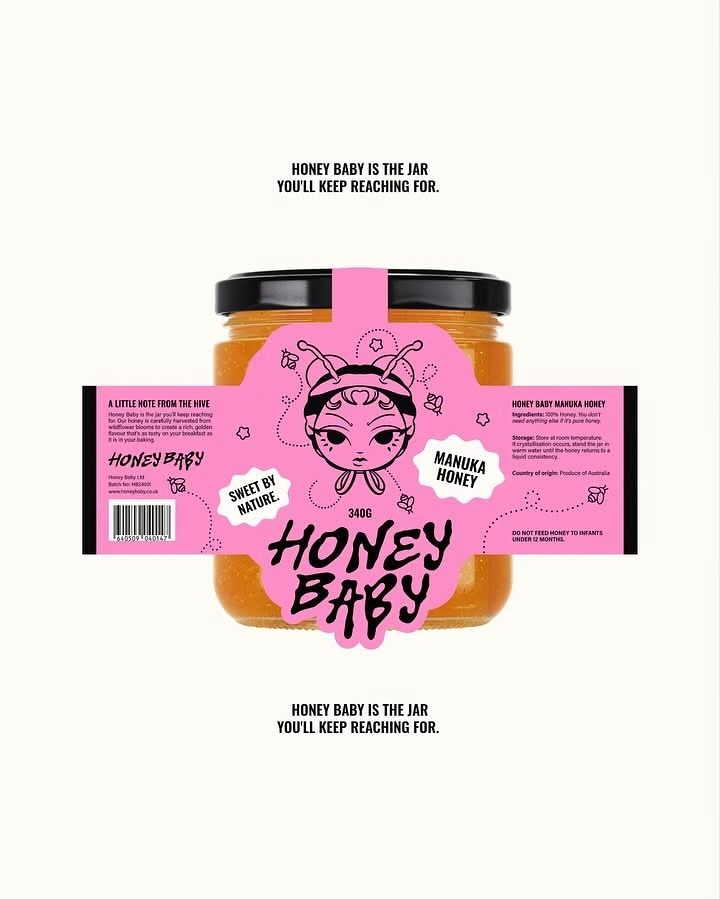 Honey Brands creative ad: Witty Honey Baby packaging composition