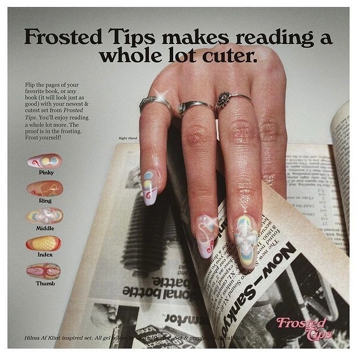 Nail Salons creative ad: Witty reading copy, retro editorial ad