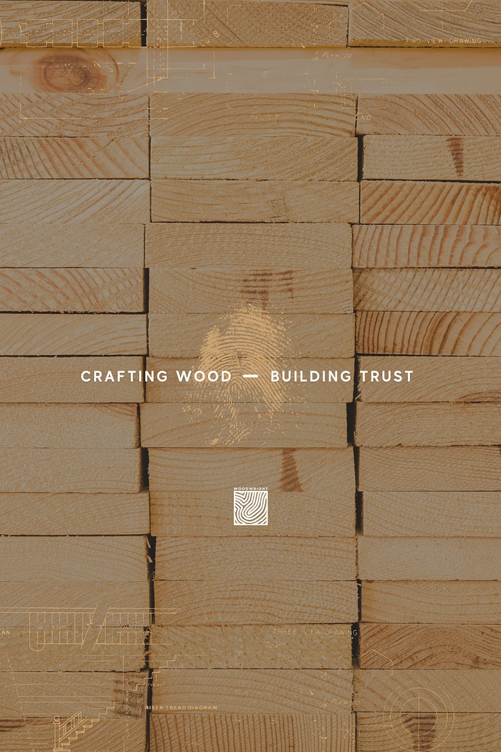 Carpenters & Woodwork creative ad: Fingerprint in wood grain as trust
