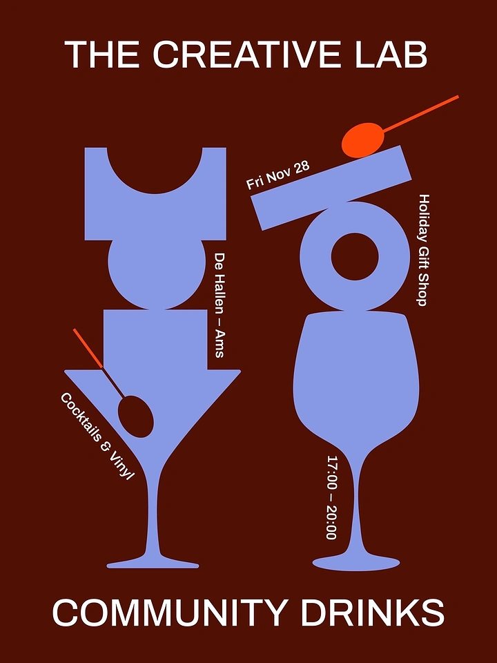 Bars & Pubs creative ad: Abstract figures embody community drinks