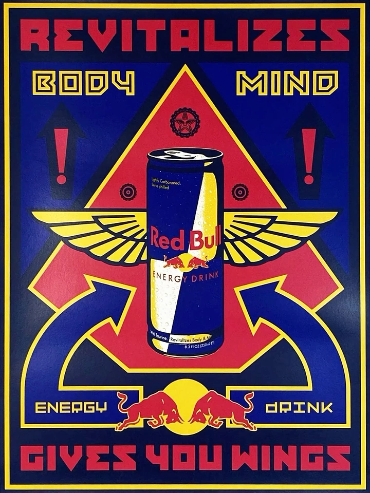 Energy & Sports Drinks creative ad: Bold wings mythology poster treatment