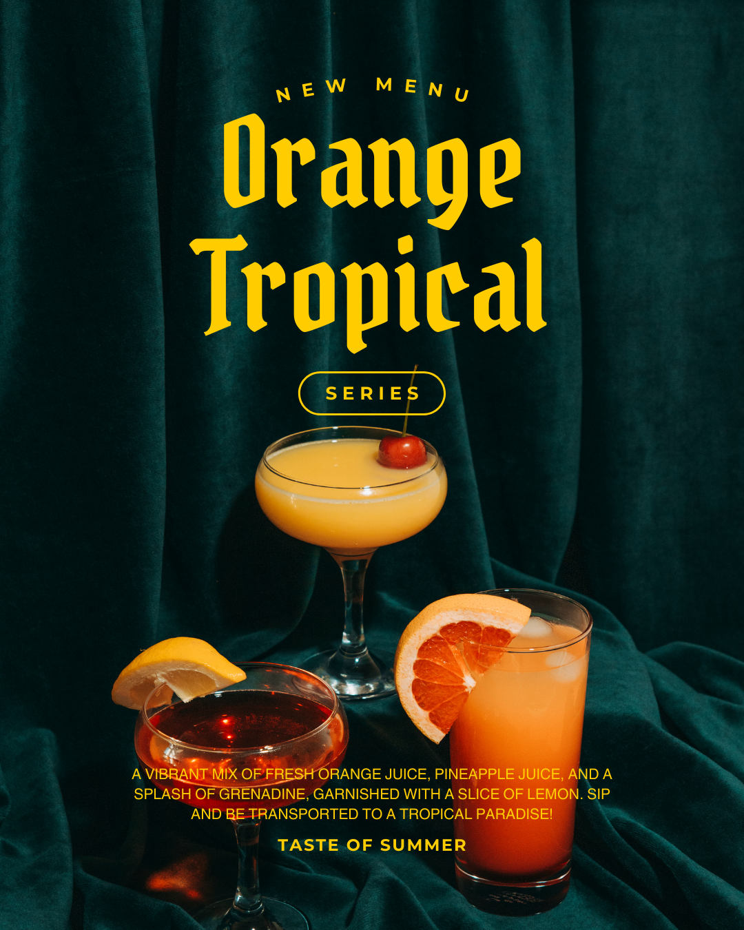 Instagram post: Exceptional tropical drink poster and typography