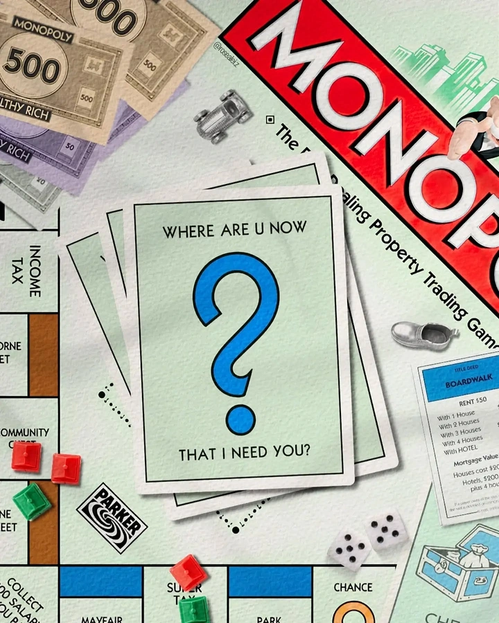 Board Games & Game Cafes creative ad: Chance-card format delivers witty copy