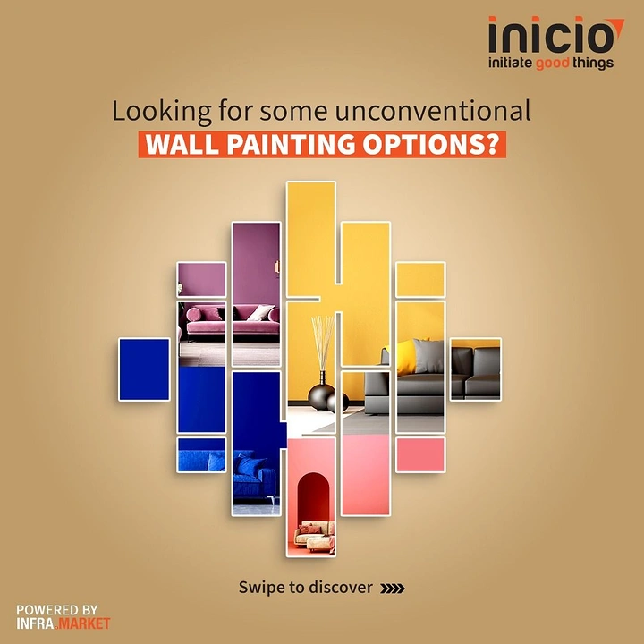 House Painters creative ad: Room scene built from painted wall panels