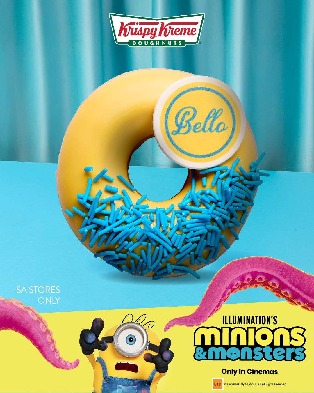 Instagram post: Minion-themed donut film collaboration