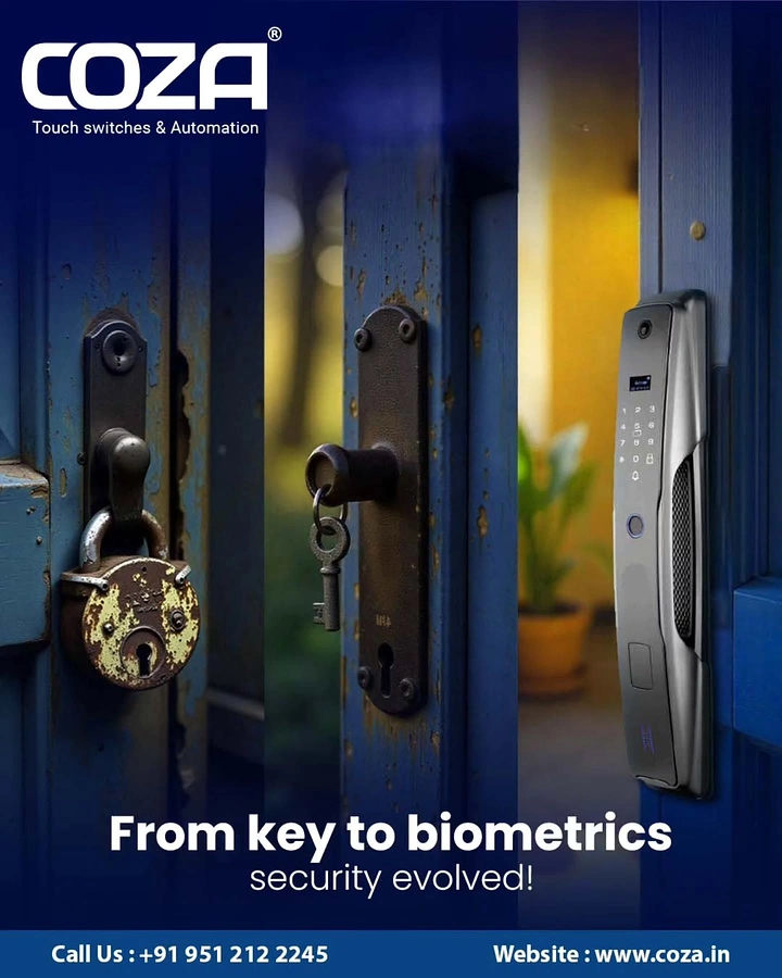 Locksmiths creative ad: Rusty padlock versus biometric lock evolution
