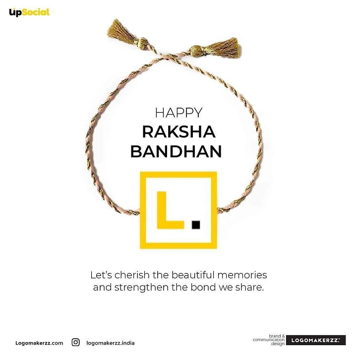 Raksha Bandhan creative ad: Rakhi thread frames the brand logo