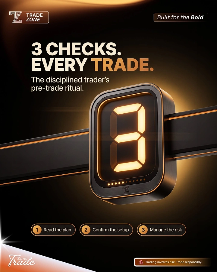 Stock Brokers & Investing creative ad: Glowing digit 3 for trade checklist