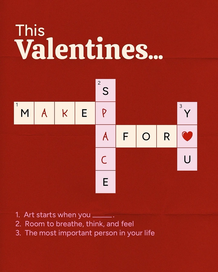 Valentine's Day creative ad: Crossword puzzle spelling a Valentine's message