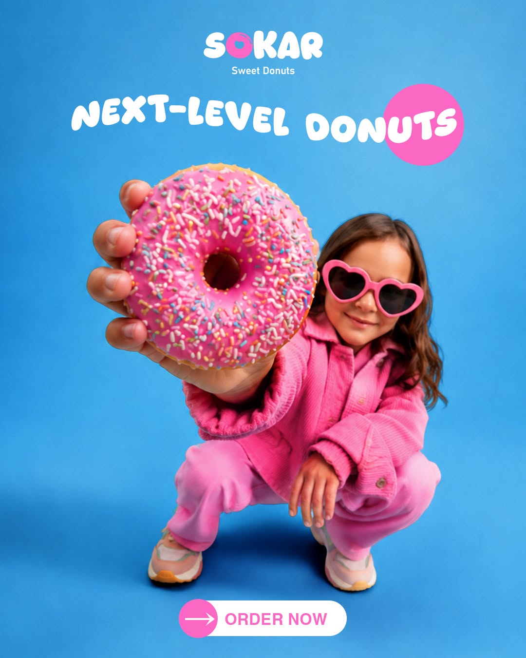Instagram post: Oversized donut powers lively lifestyle campaign