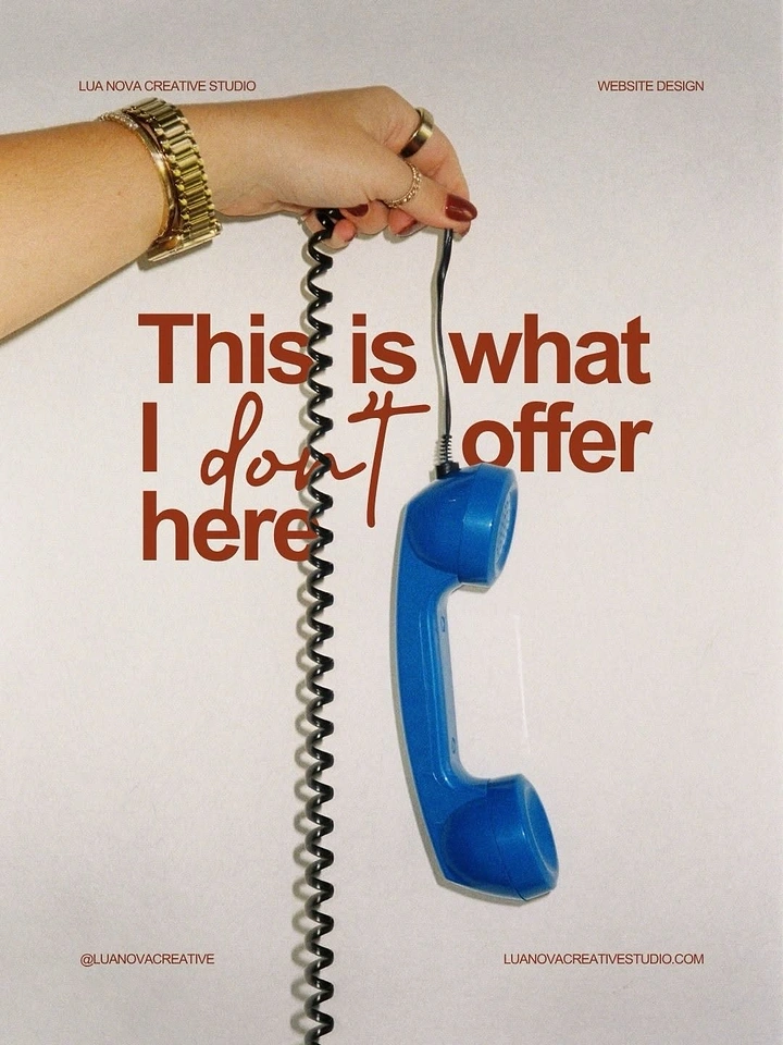 Agency creative ad: Dangling phone receiver, witty offer copy