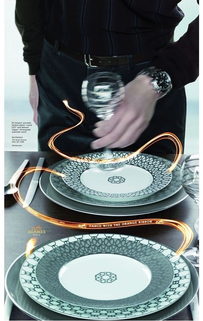 Tableware & Crockery creative ad: Unexpected fashion editorial with dinner plates