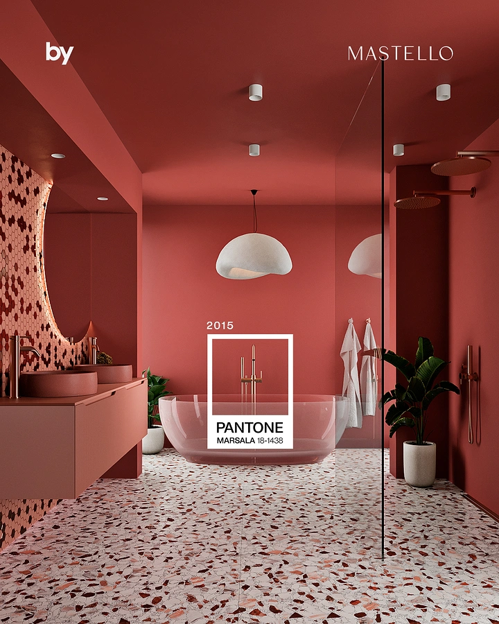 Home Renovation & Remodeling creative ad: Entire bathroom transformed into color campaign
