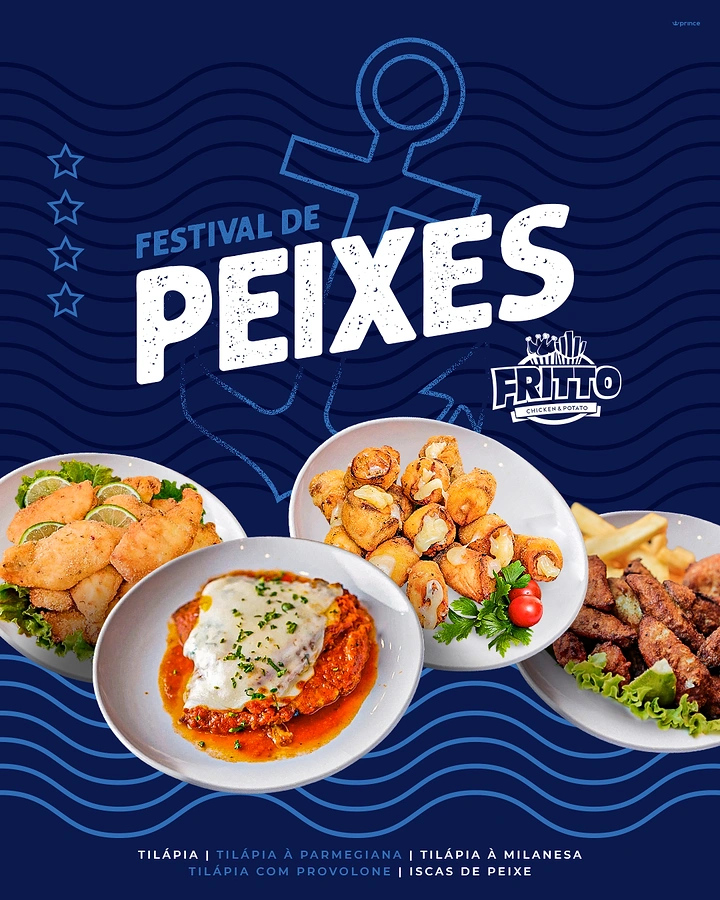 Seafood Restaurants creative ad: Distinctive fish-festival event identity