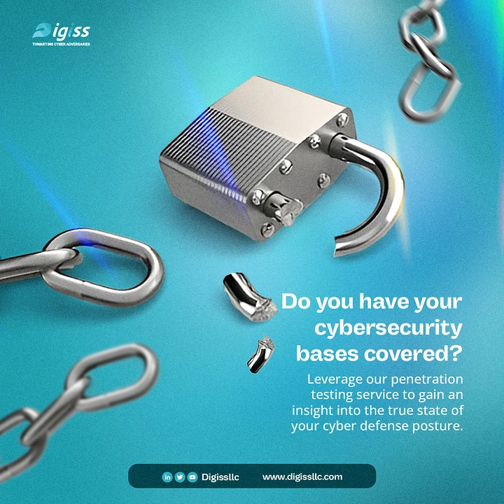 Cybersecurity Companies creative ad: Broken chains reinforce cybersecurity coverage copy