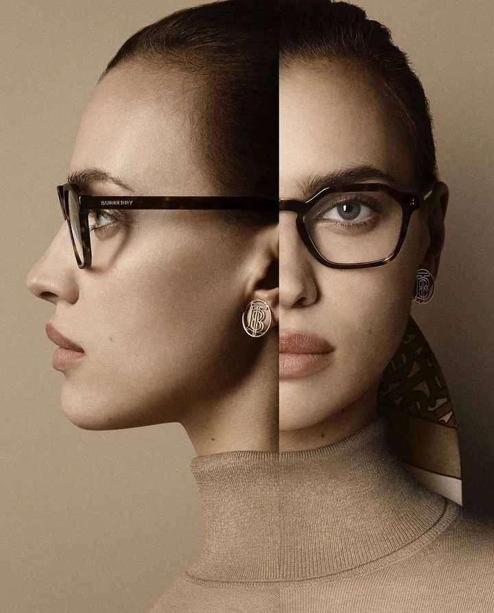 Opticians & Eye Care creative ad: Split face profile and front view