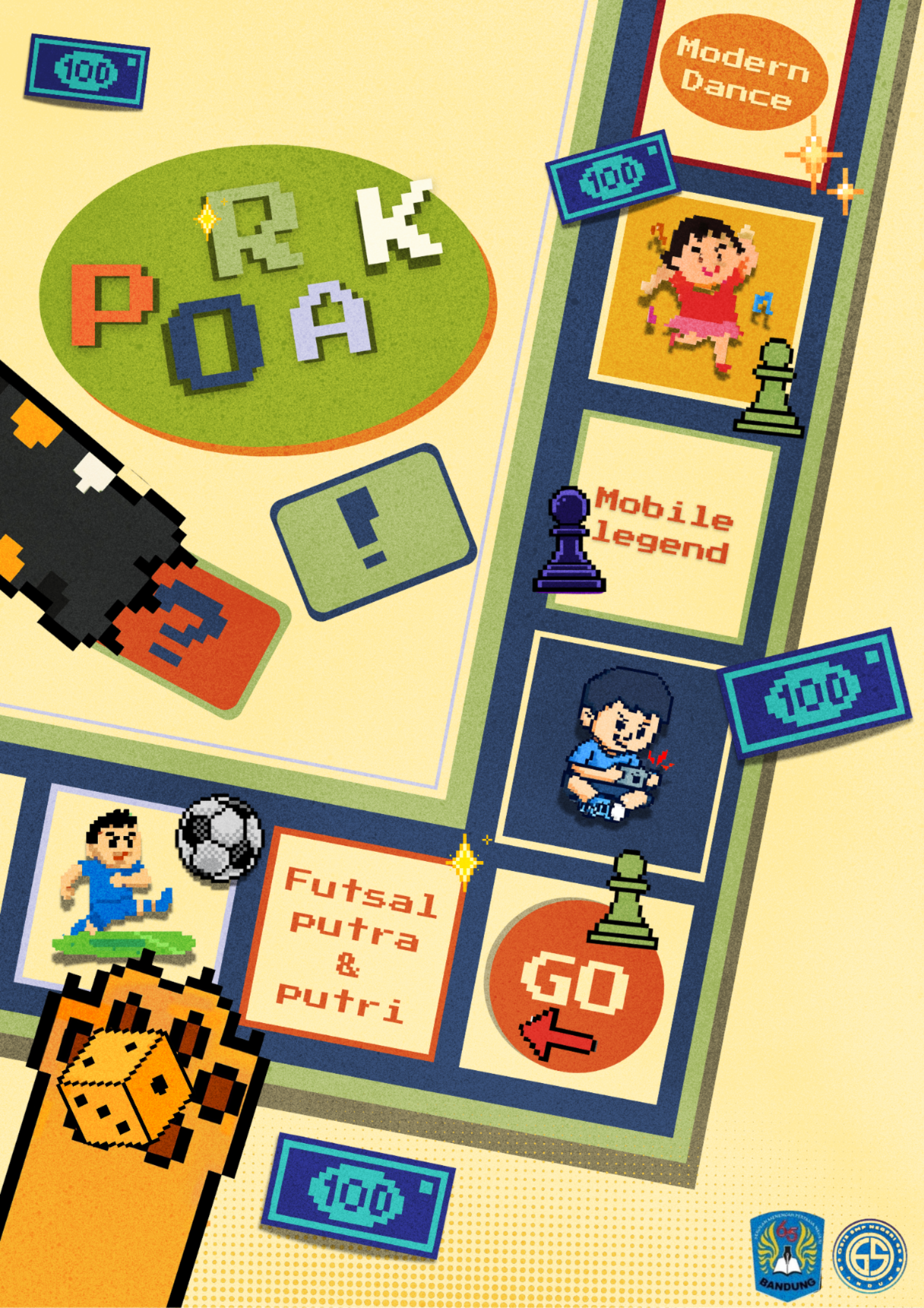 Story: Illustrated board-game path as composition