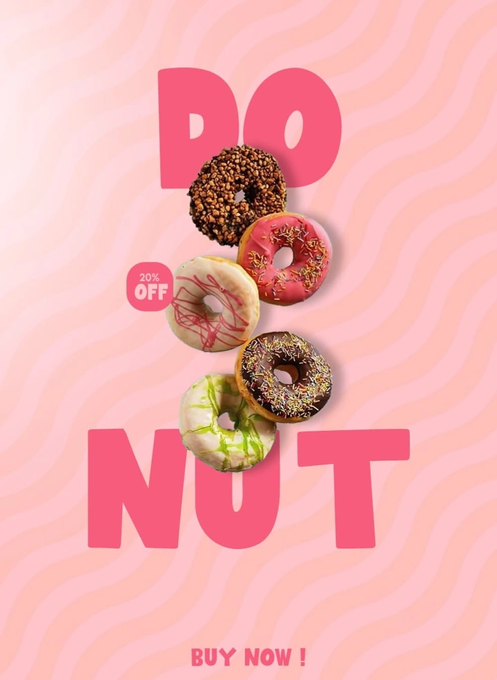 Donut Shops creative ad: Donuts build playful DO NUT typography