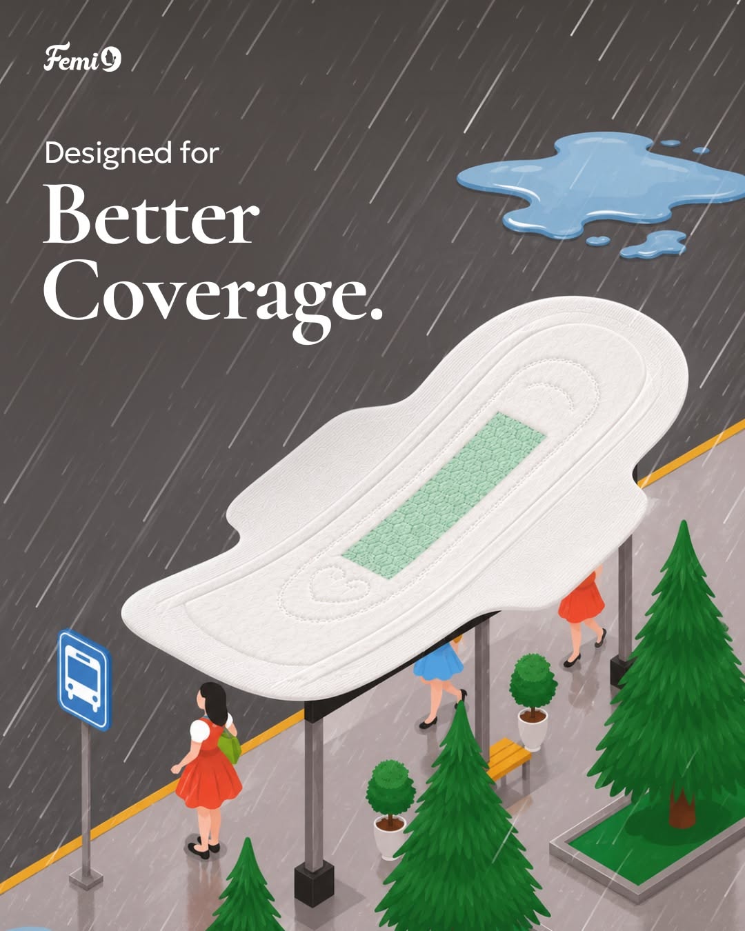 Instagram post: Pad becomes shelter from rain