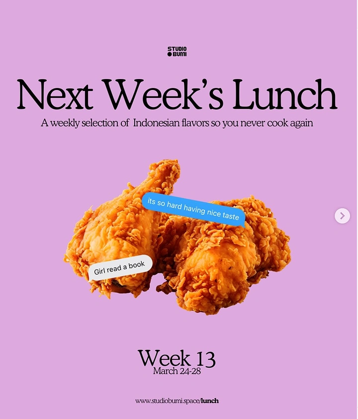 Cloud Kitchens & Food Trucks creative ad: Chat bubbles on fried chicken, fresh