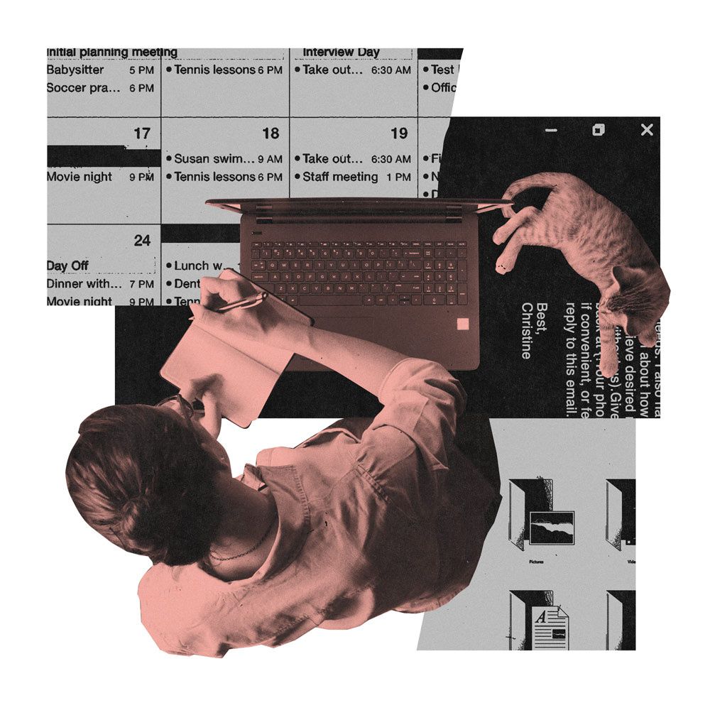 Instagram post: Playful upside-down productivity collage