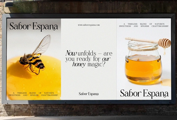 Honey Brands creative ad: Editorial spread with honey reveal