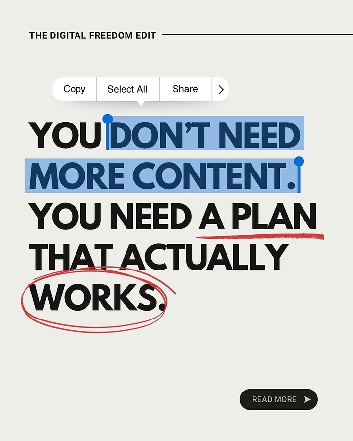 Agency creative ad: Text-selection UI metaphor edits the headline