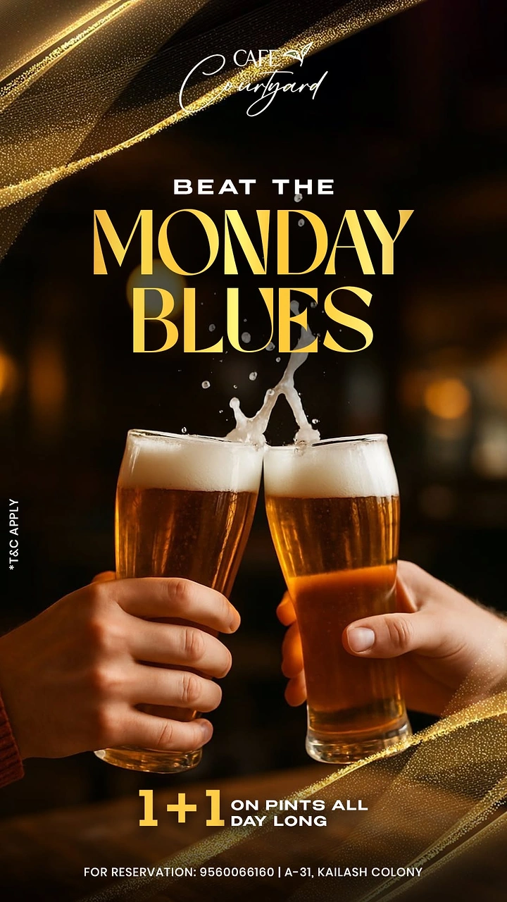 Bars & Pubs creative ad: Monday blues beer-splash concept