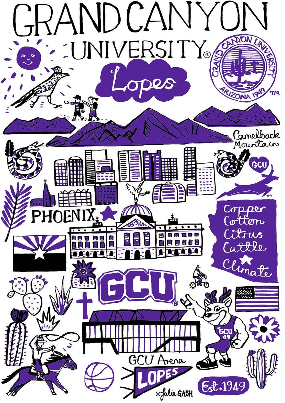 Story: Hand-drawn illustrated campus map