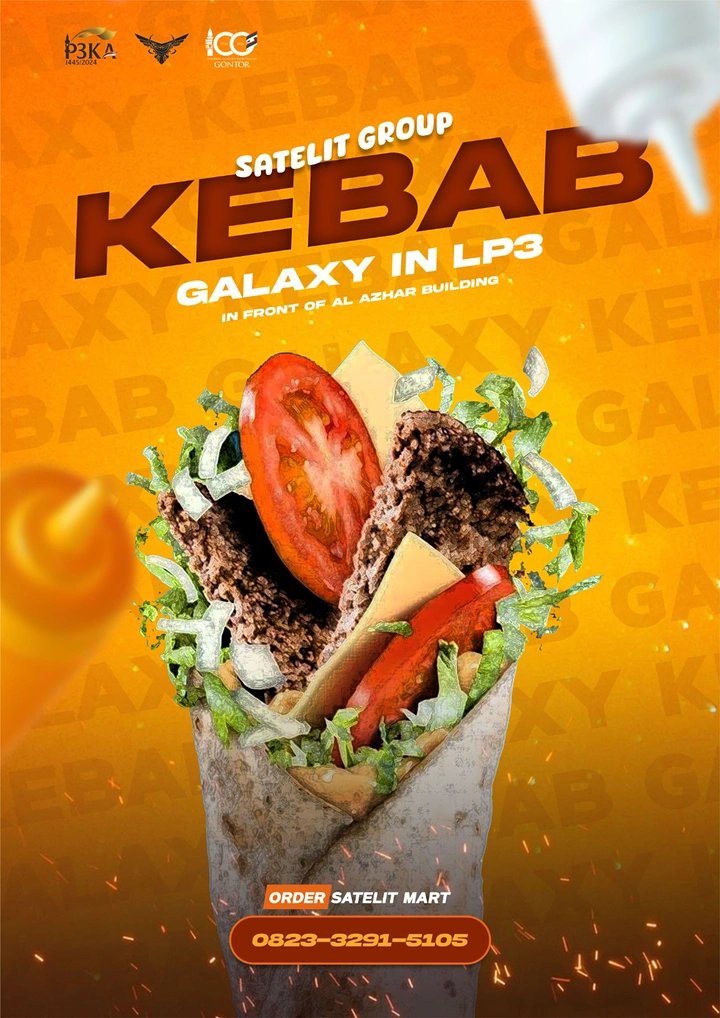 Arabic & Middle Eastern Restaurants creative ad: Kebabs framed as galaxy system