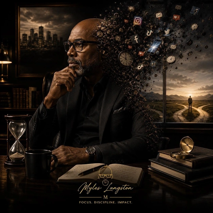 Life & Business Coaches creative ad: Future-focused portrait with layered time imagery