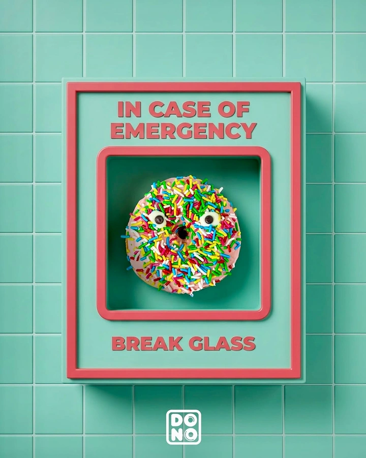 Donut Shops creative ad: Emergency case metaphor makes craving urgent