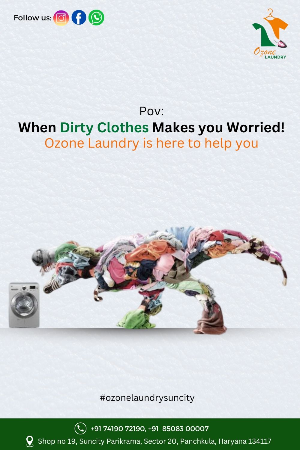 Story: Dirty clothes dinosaur chasing washer, slide 2
