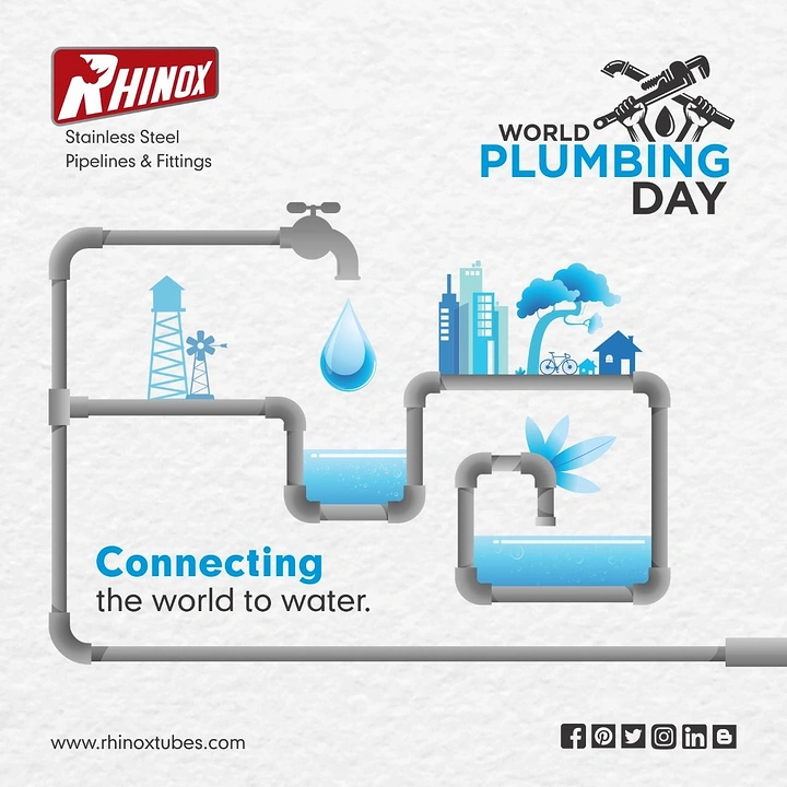Plumbers creative ad: Pipeline connecting city to water drop