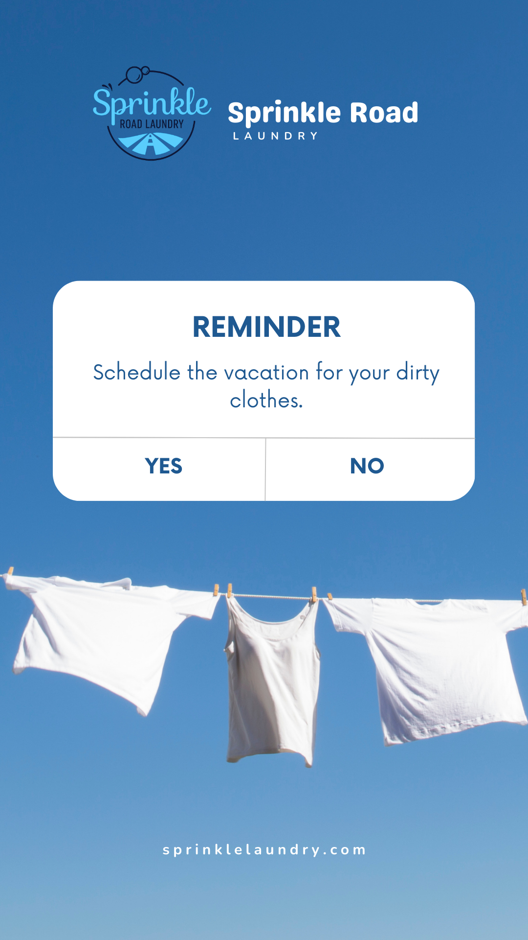 Story: Phone reminder: vacation for dirty clothes