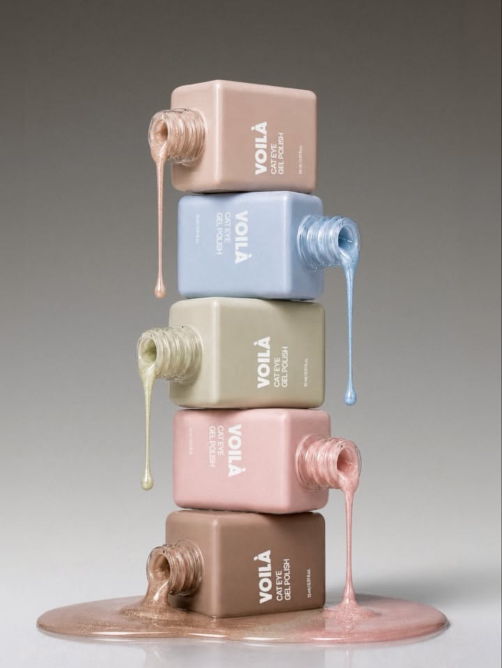 Instagram post: Stacked bottles create color cascade, slide 1