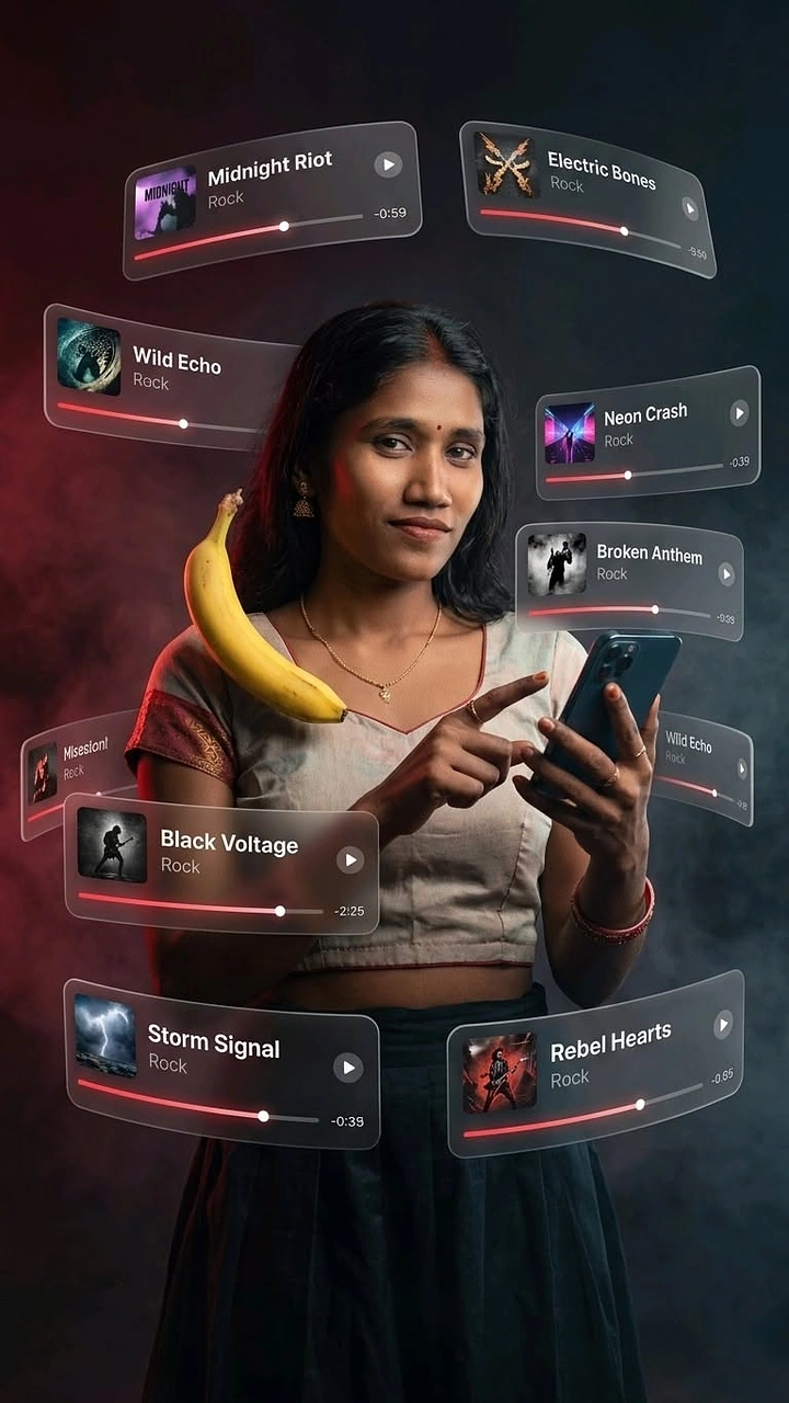 Streaming, OTT & TV Channels creative ad: Floating content cards create visual metaphor